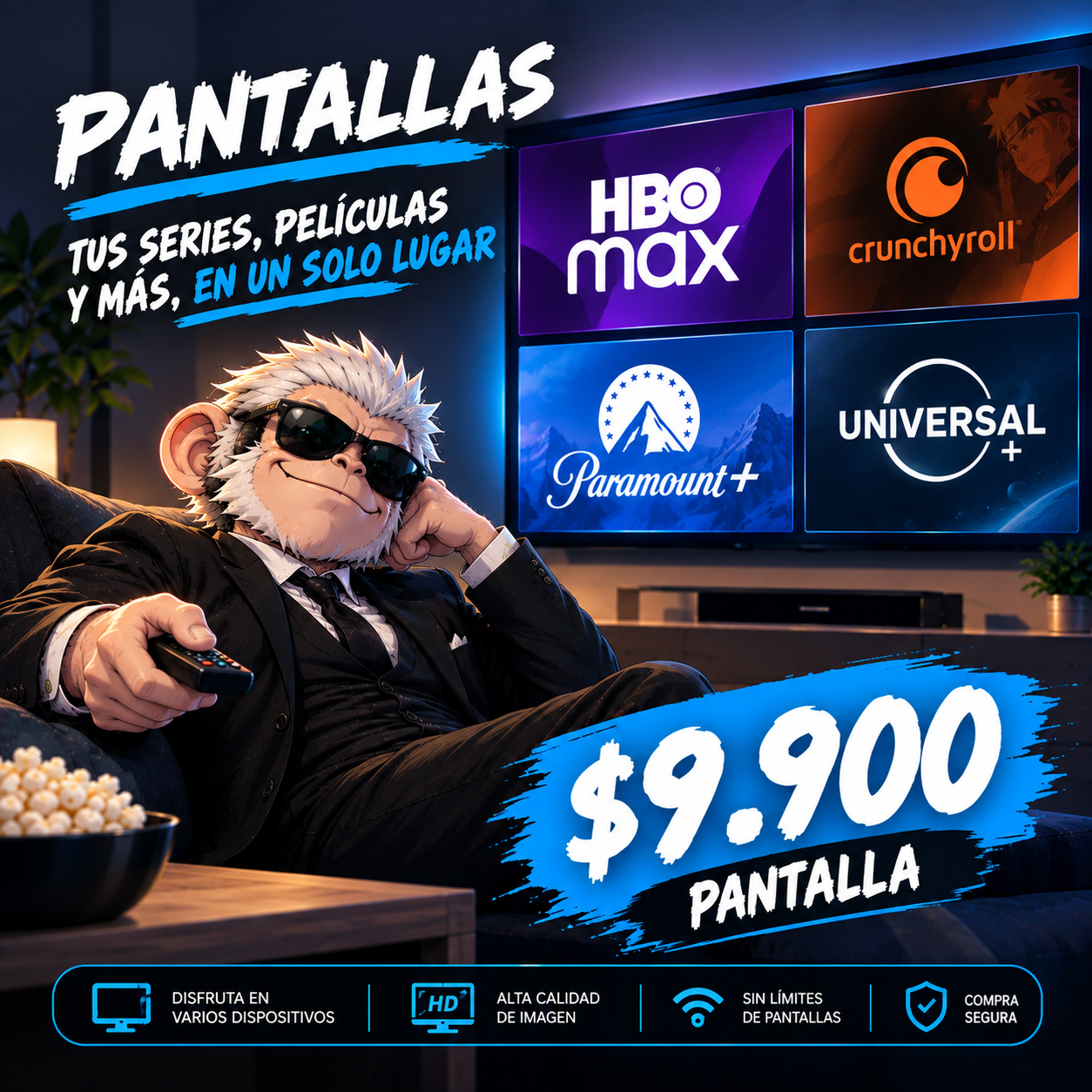 Universal+ pantalla